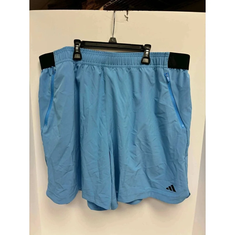 Adidas Mens Axis Woven 4.0 Aeroready Training‎ Shorts Blue 2XL 7 Inch Inseam